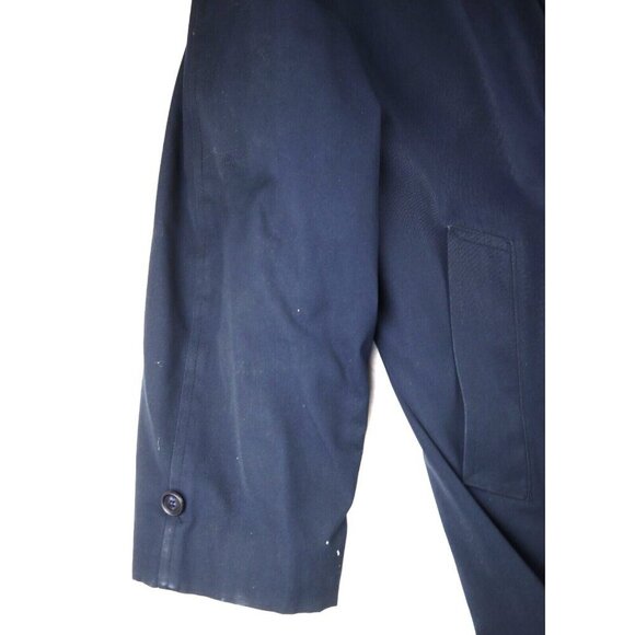 CLIPPER MIST - VINTAGE MEN'S NAVY BLUE TRENCH COAT JACKET W/ REMOVABLE LINER 42R - Picture 3 of 13